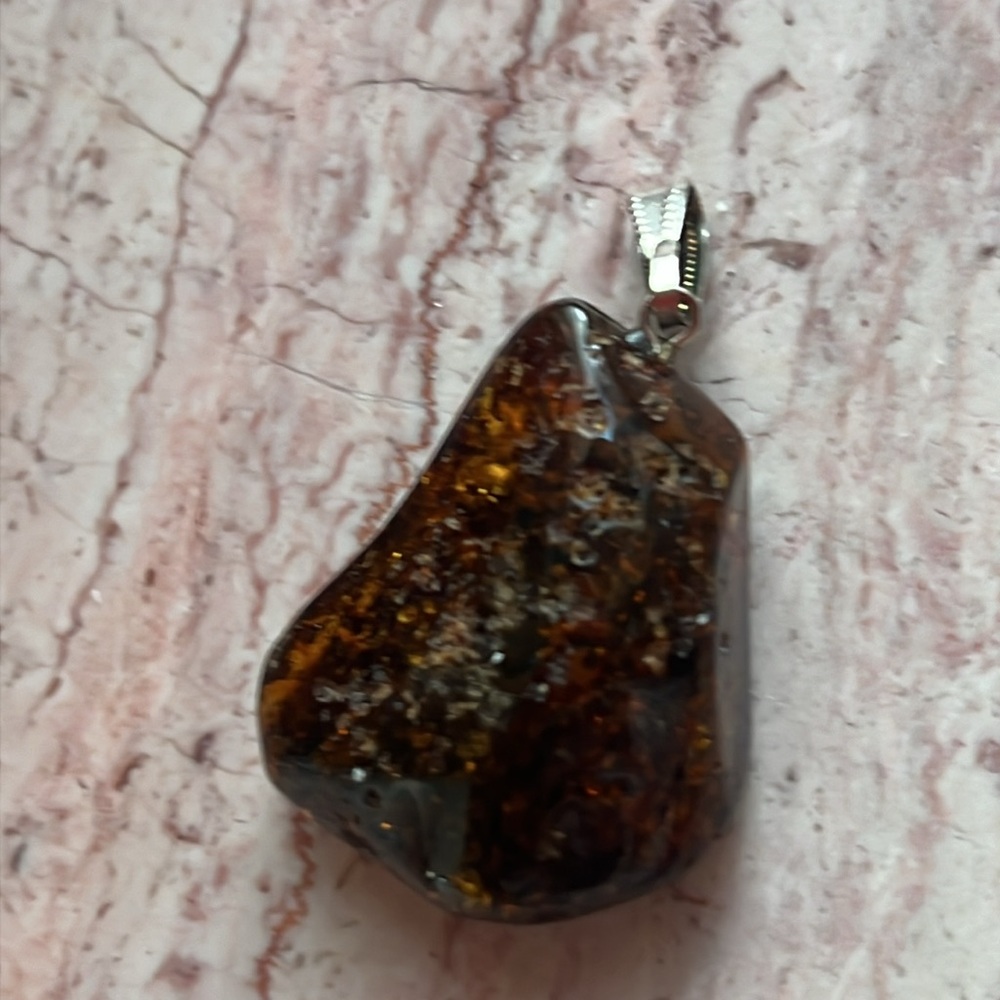 New Baltic amber pendant green - Picture 3 of 7